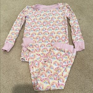 Little sleepies Rainbow Print Pajama Set
